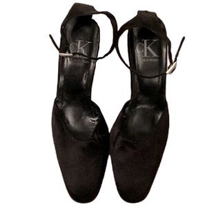 Calvin Klein Black Satin Heels